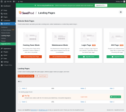 Page screenshot: SeedProd → Landing Pages