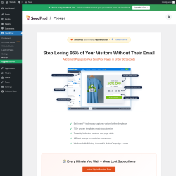 Page screenshot: SeedProd &rarr; Popups