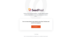 Page screenshot: Welcome to SeedProd &lsaquo; Test site &mdash; WordPress
