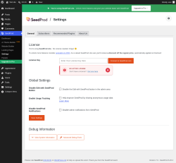 Page screenshot: SeedProd &rarr; Settings