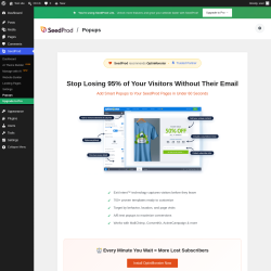 Page screenshot: SeedProd &rarr; Popups