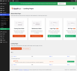 Page screenshot: SeedProd &rarr; Landing Pages
