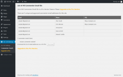 Page screenshot: QC CLR Settings &rarr; Commenter Emails