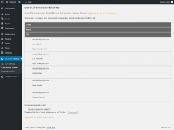 Page screenshot: QC CLR Settings &rarr; Commenter Emails