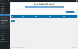 Page screenshot: QC CLR Settings &rarr; Email Subscription