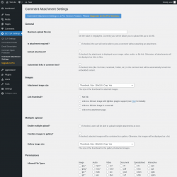 Page screenshot: QC CLR Settings &rarr; Comment Attachment Settings