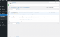 Page screenshot: Plugins &lsaquo; Test site &mdash; WordPress