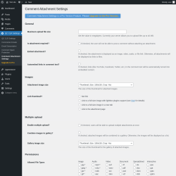Page screenshot: QC CLR Settings &rarr; Comment Attachment Settings