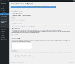 Page screenshot: QC CLR Settings &rarr; Comment Spam Protection