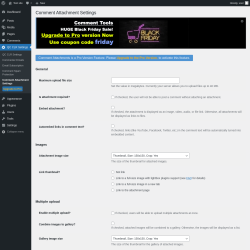Page screenshot: QC CLR Settings &rarr; Comment Attachment Settings
