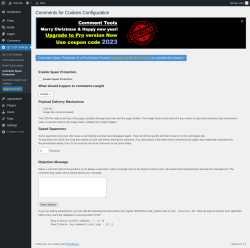 Page screenshot: QC CLR Settings &rarr; Comment Spam Protection