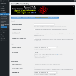 Page screenshot: QC CLR Settings &rarr; Comment Attachment Settings