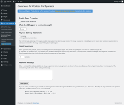 Page screenshot: QC CLR Settings &rarr; Comment Spam Protection