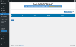 Page screenshot: QC CLR Settings &rarr; Email Subscription