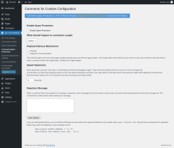Page screenshot: QC CLR Settings &rarr; Comment Spam Protection