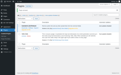 Page screenshot: Plugins &lsaquo; Test site &mdash; WordPress
