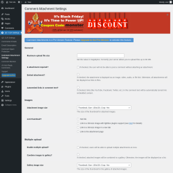Page screenshot: QC CLR Settings &rarr; Comment Attachment Settings