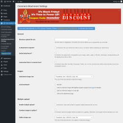 Page screenshot: QC CLR Settings &rarr; Comment Attachment Settings