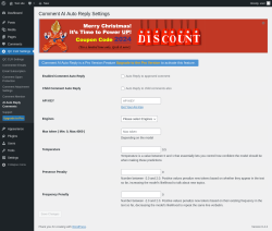 Page screenshot: QC CLR Settings &rarr; AI Auto Reply Comments