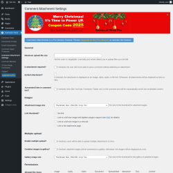 Page screenshot: Comment Tools &rarr; Comment Attachment Settings