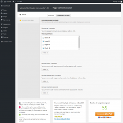 Page screenshot: Comments cleaner