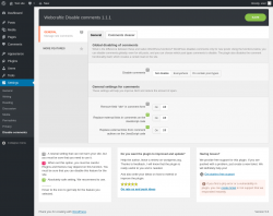 Page screenshot: Settings &rarr; Disable comments