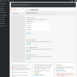 Page screenshot: Settings &rarr; Disable comments &rarr; 
						Comments cleaner                     