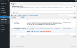 Page screenshot: Plugins &lsaquo; Test site &mdash; WordPress