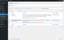 Page screenshot: Plugins &lsaquo; Test site &mdash; WordPress