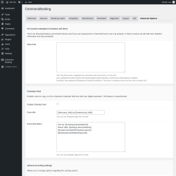 Page screenshot: Settings → CommonsBooking → Advanced Options