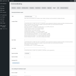 Page screenshot: Settings → CommonsBooking → Export