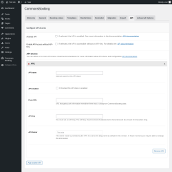 Page screenshot: Settings → CommonsBooking → API