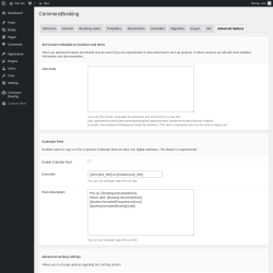 Page screenshot: Settings → CommonsBooking → Advanced Options