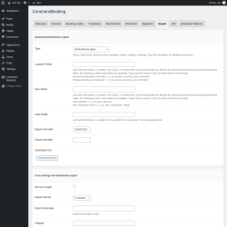 Page screenshot: Settings → CommonsBooking → Export