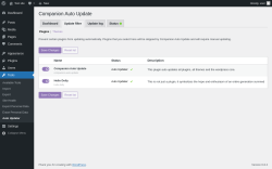 Page screenshot: Tools → Auto Updater → Update filter