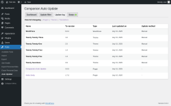 Page screenshot: Tools → Auto Updater → Update log