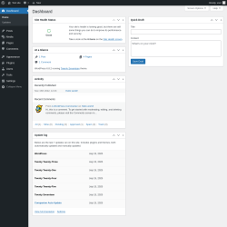 Page screenshot: Dashboard ‹ Test site — WordPress