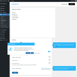 Page screenshot: Complianz  &rarr; Cookie banner