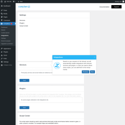Page screenshot: Complianz  &rarr; Integrations