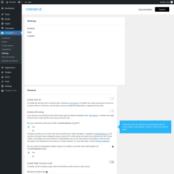 Page screenshot: Complianz  &rarr; Settings
