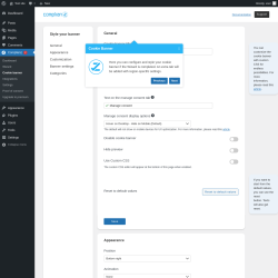 Page screenshot: Complianz  &rarr; Cookie banner