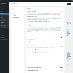 Page screenshot: Complianz  &rarr; Settings