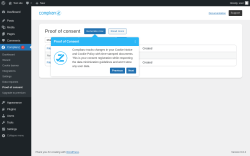 Page screenshot: Complianz  &rarr; Proof of consent