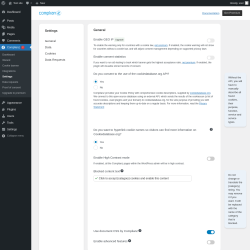 Page screenshot: Complianz  &rarr; Settings
