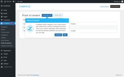 Page screenshot: Complianz  &rarr; Proof of consent