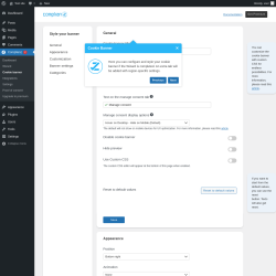 Page screenshot: Complianz  &rarr; Cookie banner