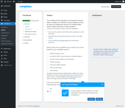 Page screenshot: Complianz  &rarr; Wizard