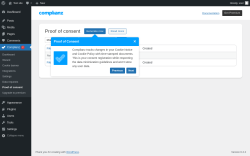 Page screenshot: Complianz  &rarr; Proof of consent