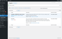 Page screenshot: Plugins ‹ Test site — WordPress