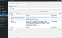 Page screenshot: Plugins ‹ Test site — WordPress